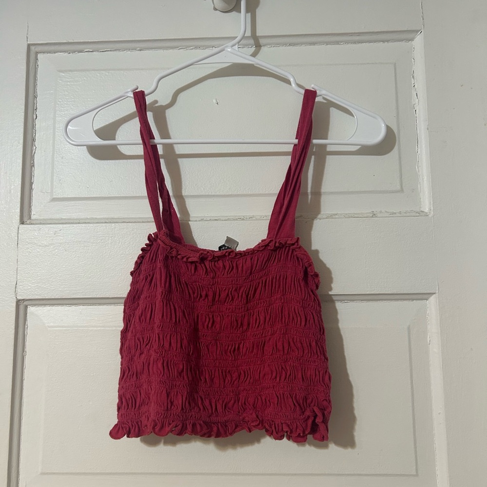 American Eagle Outfitters Red Ruffled Camisole